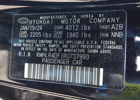 2024 Hyundai Elantra N Line z USA, uszkodzony, nr VIN KMHLR4DF1RU737993